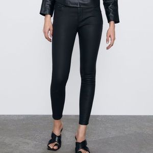 Zara “black coating” pants